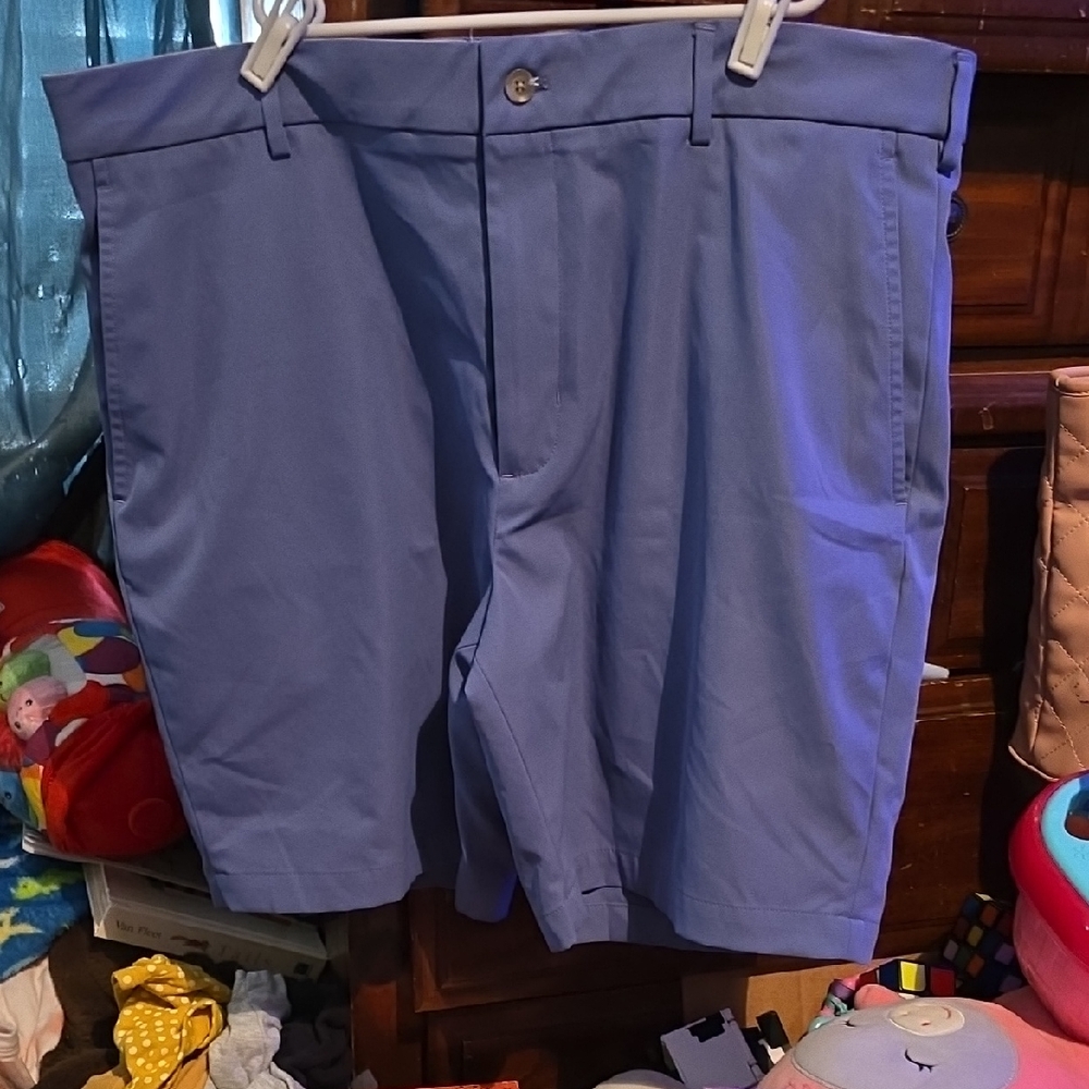 !!.           Mens 38 Light Blue Flat Front  Shorts S1
